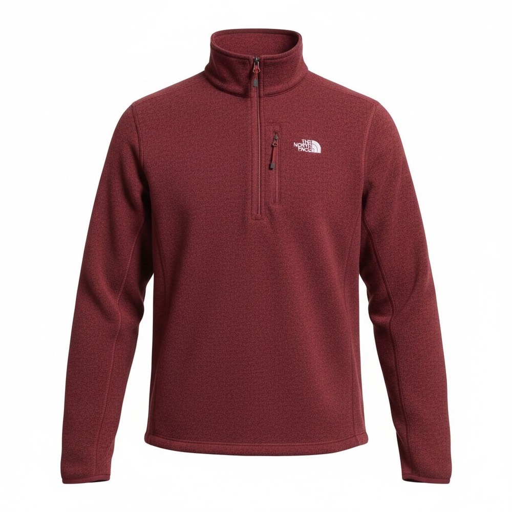 The‎ North Face 1/4 Zip Pull Over Thick Sweater Red Men's Size M Medium